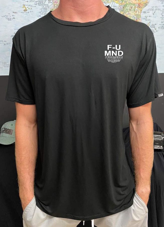 Mens Unisex FU MND fundraiser BLACK Bamboo T Shirt